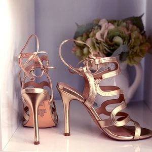 Gold Strappy Gladiator Stiletto Heels